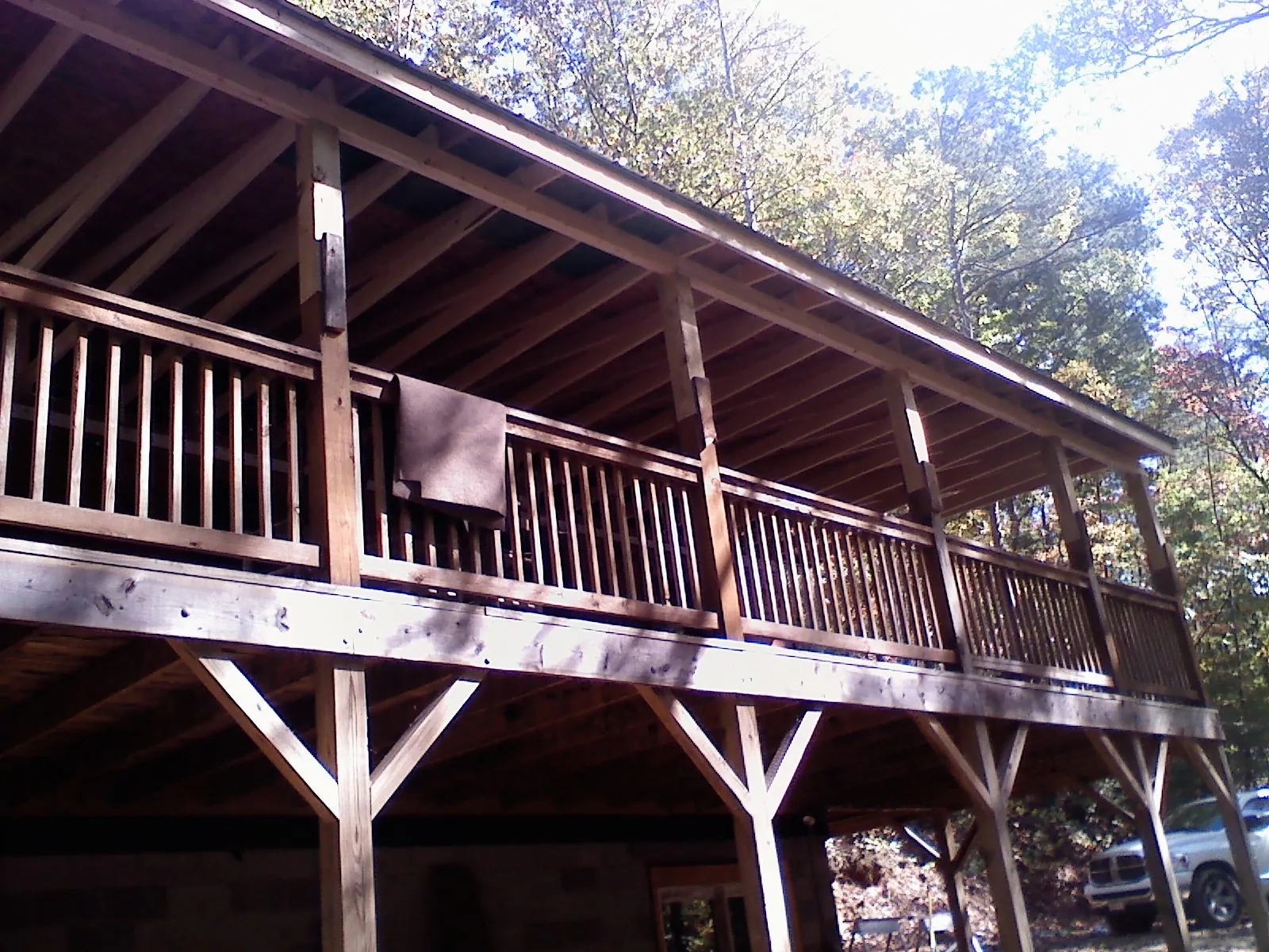 Timber framing under a new elevated porch and deck — Roof Leak Repair in Indian Valley by Roofing Brothers